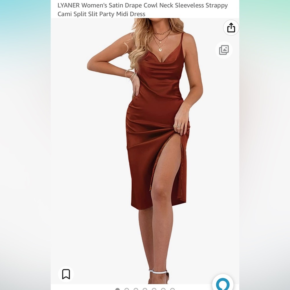 Rust colored silk dress